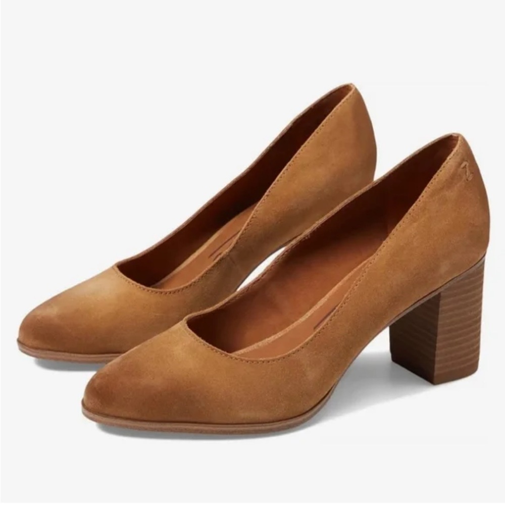 Zodiac Latte Tan Suede Block Heel Gloria Pumps Size 7